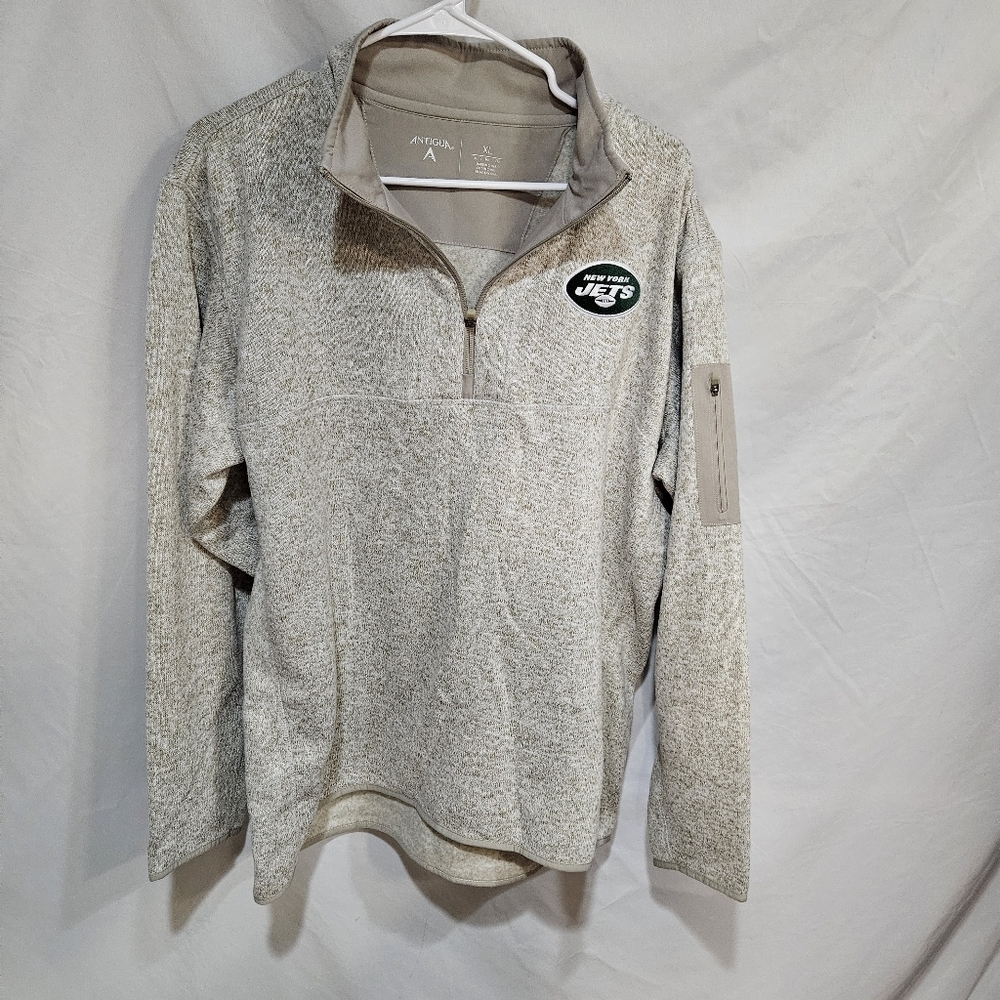 New York Jets Antigua Sweatshirt 1/4 Zip NFL Gang Green Men's XL $110 MSRP